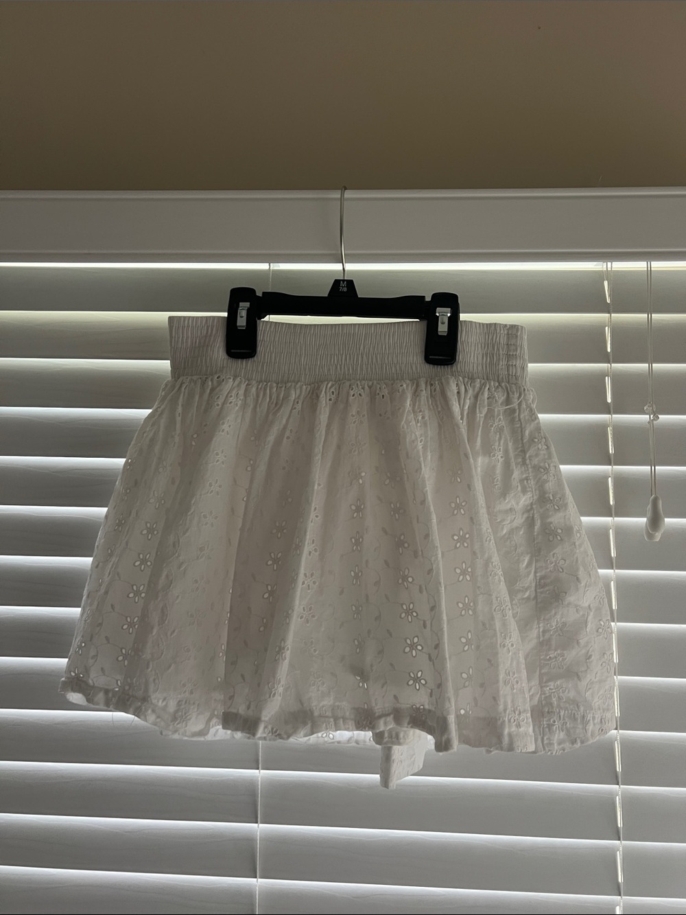 White Eyelet Skater Skirt with Elastic Waist Size S/P